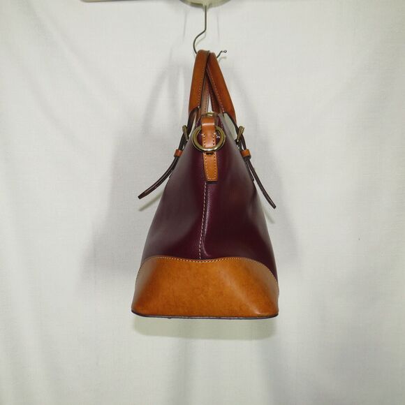 Dooney & Bourke Two Tone Leather Large Satchel Bag Purse - Picture 7 of 14